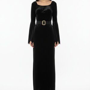 California Costume Elegant Witch Dress Black Maxi Goth Whimsigoth Grunge Mesh XL